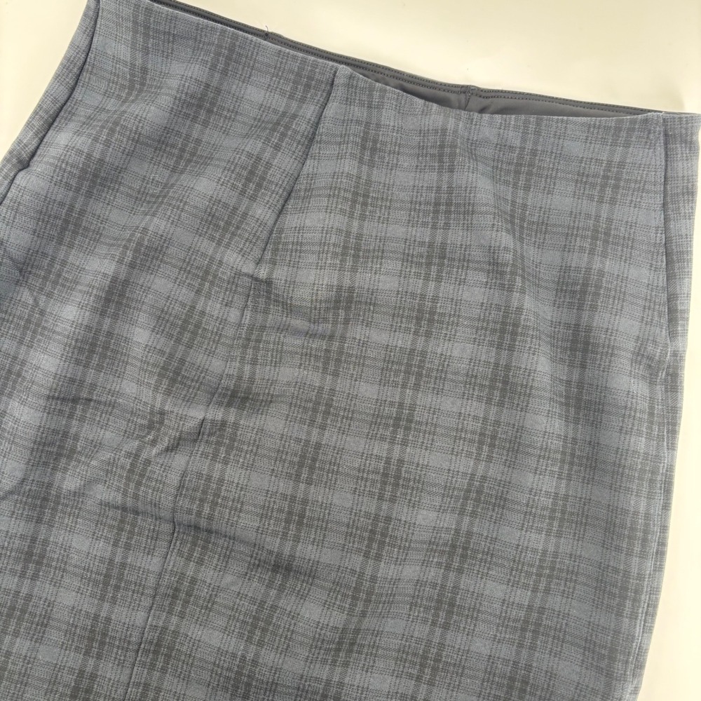 Liverpool Pencil Skirt Womens 6 Blue Plaid Excellent Stretch Career XM6023P1474